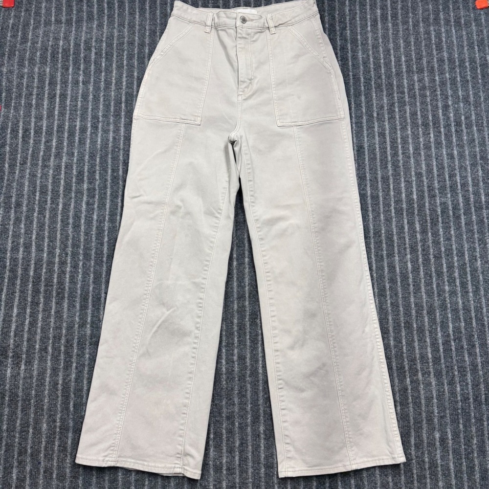 Rolla's Womens Heidi Jeans 28 Sand Beige High Rise Loose Straight Leg Utility
